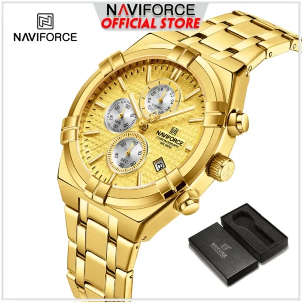 NAVIFORCE Men's Watch Waterproof Genuine Stainless Steel Stopwatch with Box 8042 - Image 7