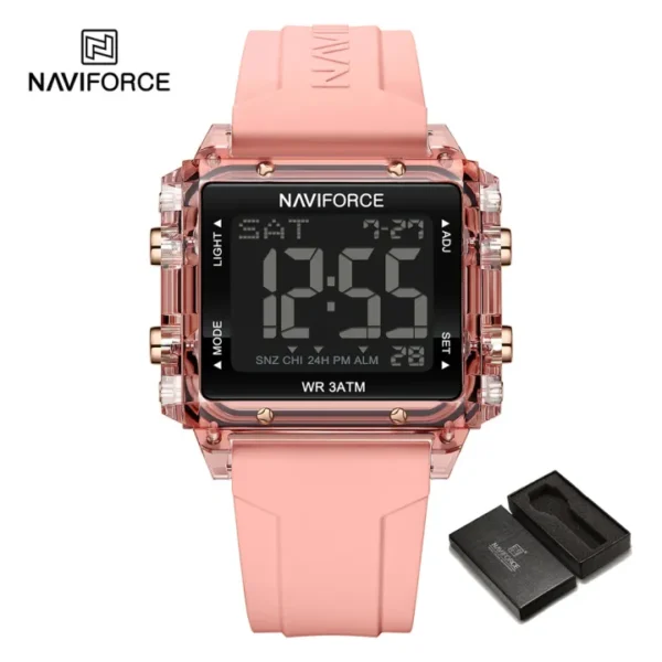 NAVIFORCE Women's Watch Casual Unisex LCD Display Electronic Waterproof Original NF7101