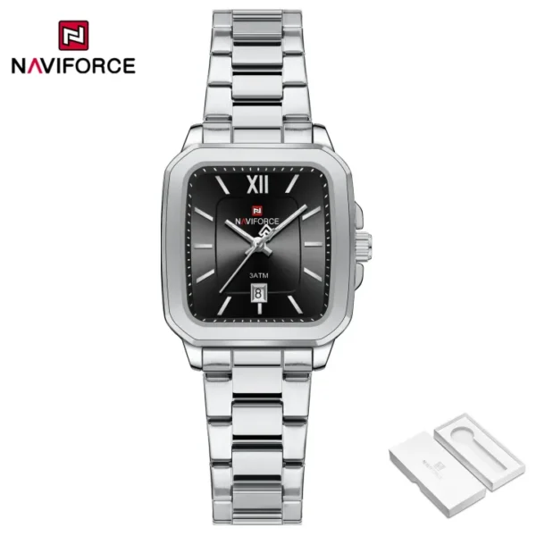NAVIFORCE Original Women's Watch Square Quartz Casual 30m Waterproof Stainless Steel Strap Fashion Women Luminous NF9239L - Image 7