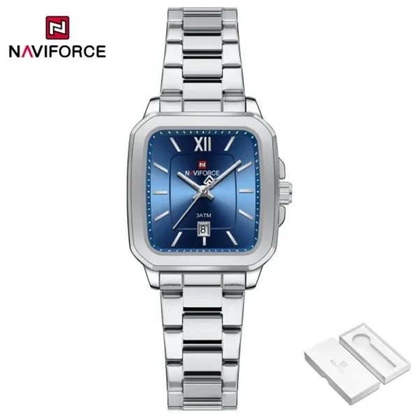NAVIFORCE Original Women's Watch Square Quartz Casual 30m Waterproof Stainless Steel Strap Fashion Women Luminous NF9239L - Image 6