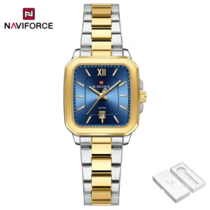 NAVIFORCE Original Women's Watch Square Quartz Casual 30m Waterproof Stainless Steel Strap Fashion Women Luminous NF9239L