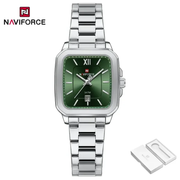 NAVIFORCE Original Women's Watch Square Quartz Casual 30m Waterproof Stainless Steel Strap Fashion Women Luminous NF9239L - Image 5