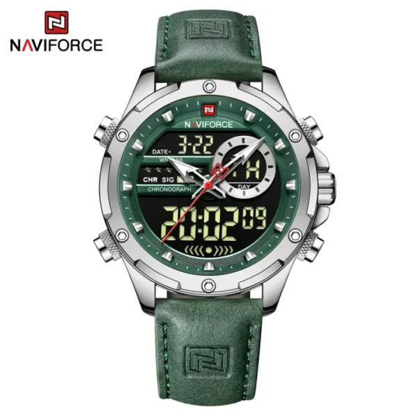 NAVIFORCE Men's Watch Original LED Light Leather Strap Waterproof NF9208 - Image 2