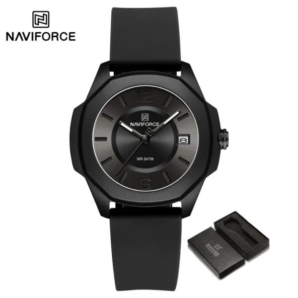 NAVIFORCE Original Women's Watch Casual Quartz Fashion Rubber Waterproof 50m Korean Style NF7107 - Image 2