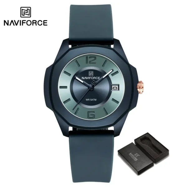 NAVIFORCE Original Women's Watch Casual Quartz Fashion Rubber Waterproof 50m Korean Style NF7107