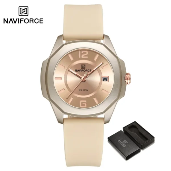 NAVIFORCE Original Women's Watch Casual Quartz Fashion Rubber Waterproof 50m Korean Style NF7107 - Image 4