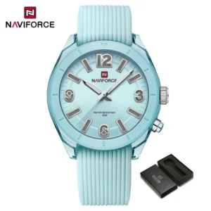 NAVIFORCE Original Watch For Women Fashion Casual 2024 Waterproof Silicone Strap NF7103