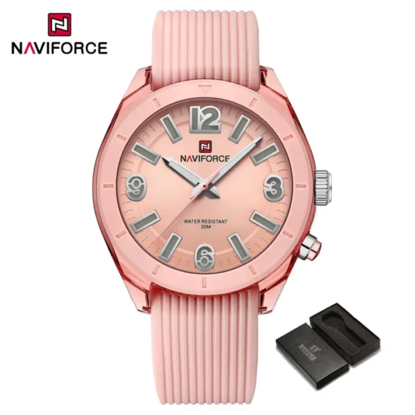 NAVIFORCE Original Watch For Women Fashion Casual 2024 Waterproof Silicone Strap NF7103 - Image 5