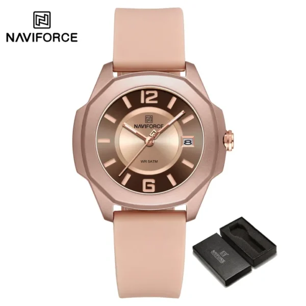 NAVIFORCE Original Women's Watch Casual Quartz Fashion Rubber Waterproof 50m Korean Style NF7107 - Image 5