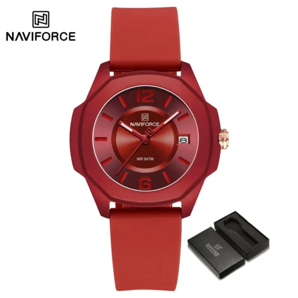 NAVIFORCE Original Women's Watch Casual Quartz Fashion Rubber Waterproof 50m Korean Style NF7107 - Image 3