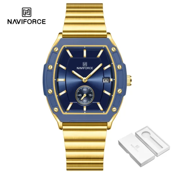 NAVIFORCE Original Watch for Women Calendar Quartz Stainless Steel Strap 30m Waterproof Casual Watch NF8068L - Image 4