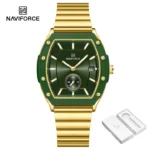 NAVIFORCE Original Watch for Women Calendar Quartz Stainless Steel Strap 30m Waterproof Casual Watch NF8068L