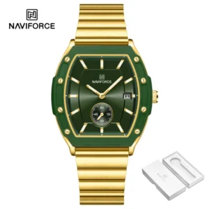 NAVIFORCE Original Watch for Women Calendar Quartz Stainless Steel Strap 30m Waterproof Casual Watch NF8068L