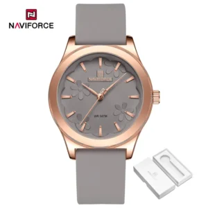 NAVIFORCE Women's Watch Fashion Elegant Casual Waterproof Watch 2024 Genuine Quartz Rubber Watch