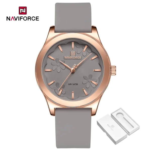 NAVIFORCE Women's Watch Fashion Elegant Casual Waterproof Watch 2024 Genuine Quartz Rubber Watch