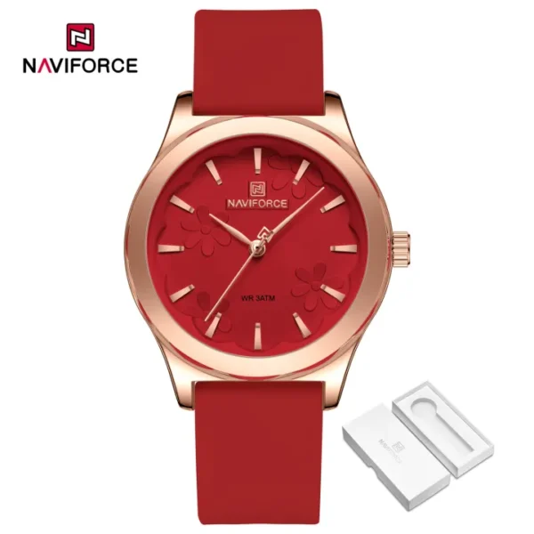 NAVIFORCE Women's Watch Fashion Elegant Casual Waterproof Watch 2024 Genuine Quartz Rubber Watch - Image 2