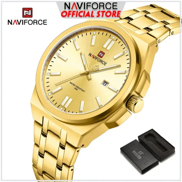 Original NAVIFORCE watch for men Casual unisex waterproof dual silver tone NF9226 - Image 2
