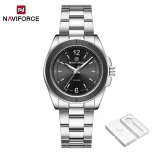 NAVIFORCE Women's Casual Quartz Watch Genuine Stainless Steel Strap 3ATM Waterproof Fashion Watch NF5062