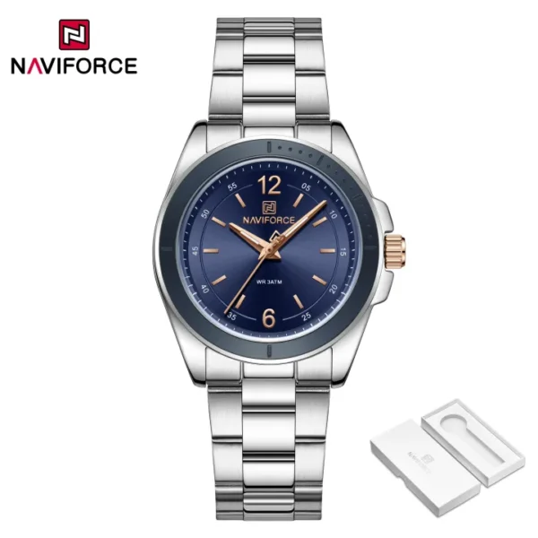 NAVIFORCE Women's Casual Quartz Watch Genuine Stainless Steel Strap 3ATM Waterproof Fashion Watch NF5062 - Image 7