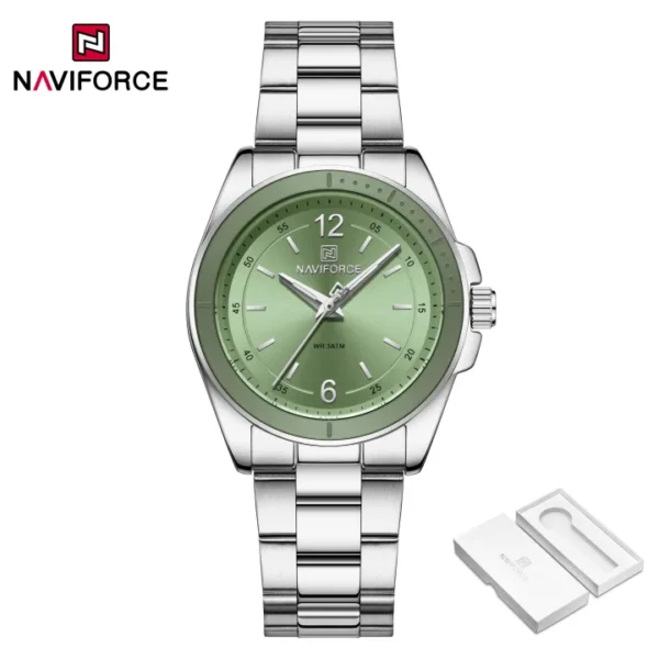 NAVIFORCE Women's Casual Quartz Watch Genuine Stainless Steel Strap 3ATM Waterproof Fashion Watch NF5062 - Image 8