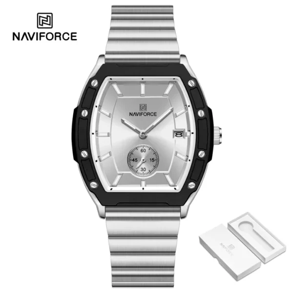 NAVIFORCE Original Watch for Women Calendar Quartz Stainless Steel Strap 30m Waterproof Casual Watch NF8068L - Image 8