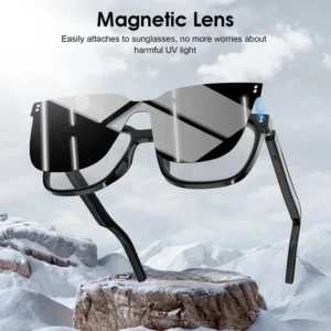 Smart Glasses with Interchangeable Lenses Bluetooth 2in1 Magnetic Sunglasses Anti Blue Light UV Protection 102